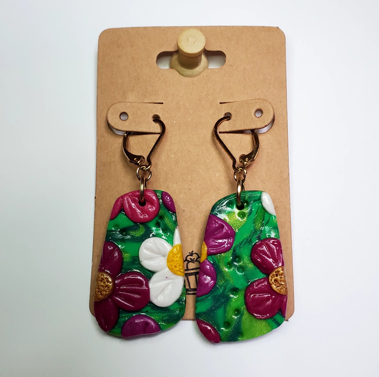 Berry Floral Drop Earrings