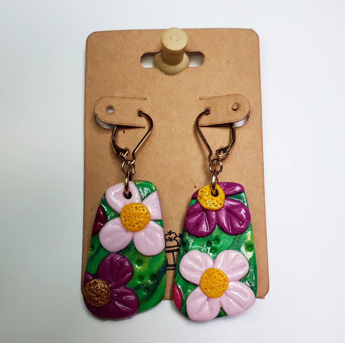 Berry Floral Drop Earrings