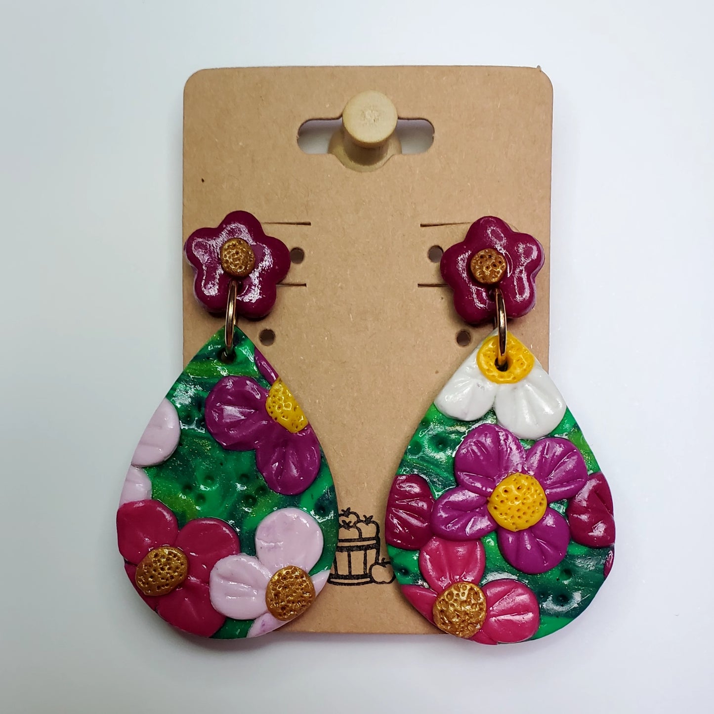 Berry Floral Teardrop Earrings