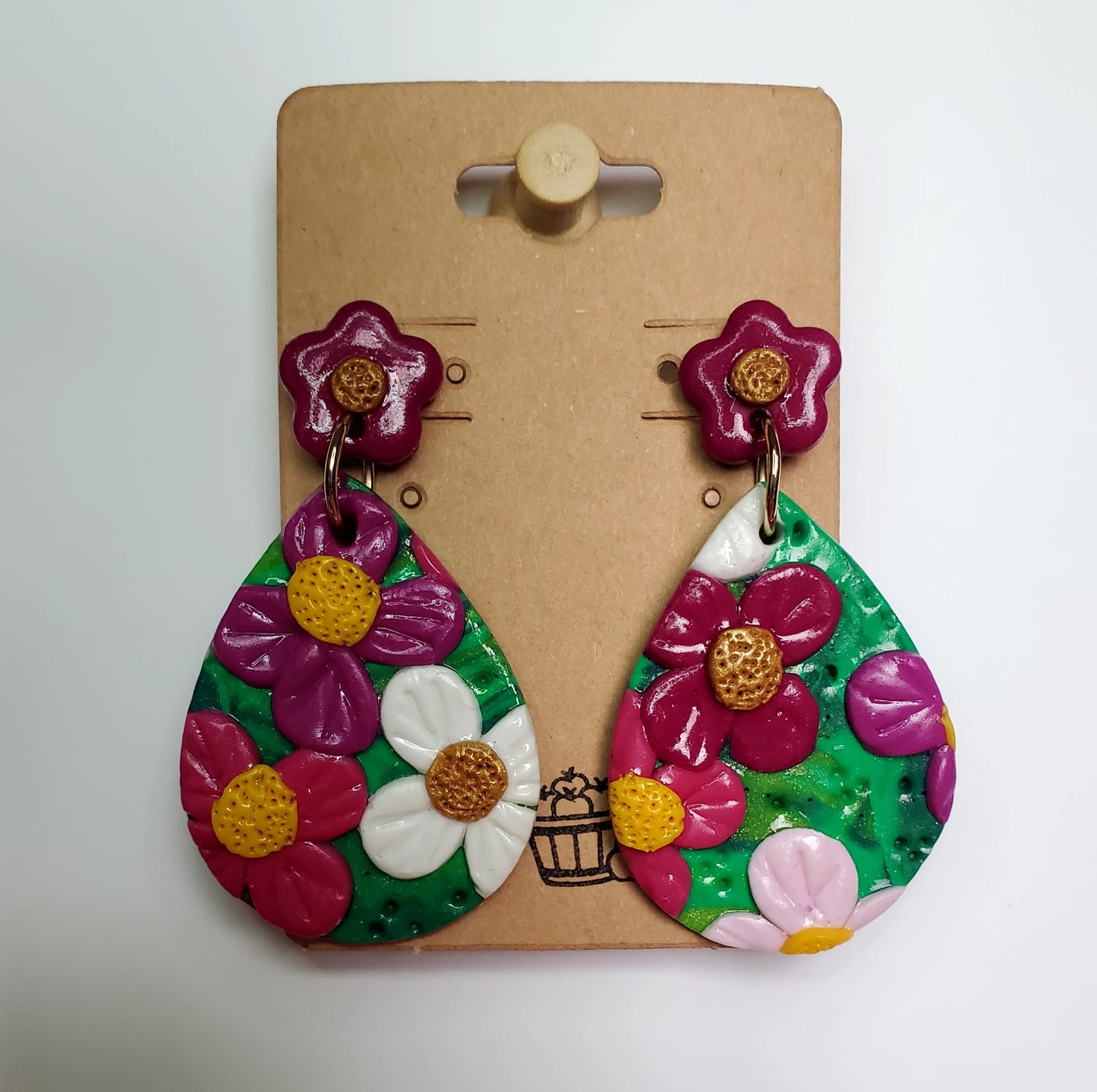 Berry Floral Teardrop Earrings
